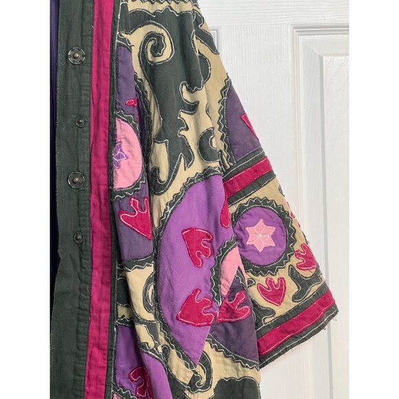 Magnolia Pearl Appliqué Hippie Kimono-Style Coat Jacket OS - Picture 6 of 16